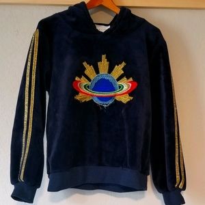 Gucci Hoodie Velvet sweatshirt UFO embroidered